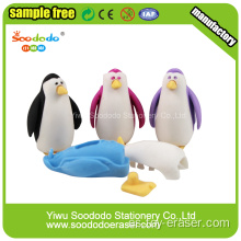 Red Penguin Cute Eraser.Animal rompecabezas promoción borrador